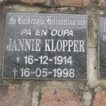 KLOPPER Jannie 1914-1998 