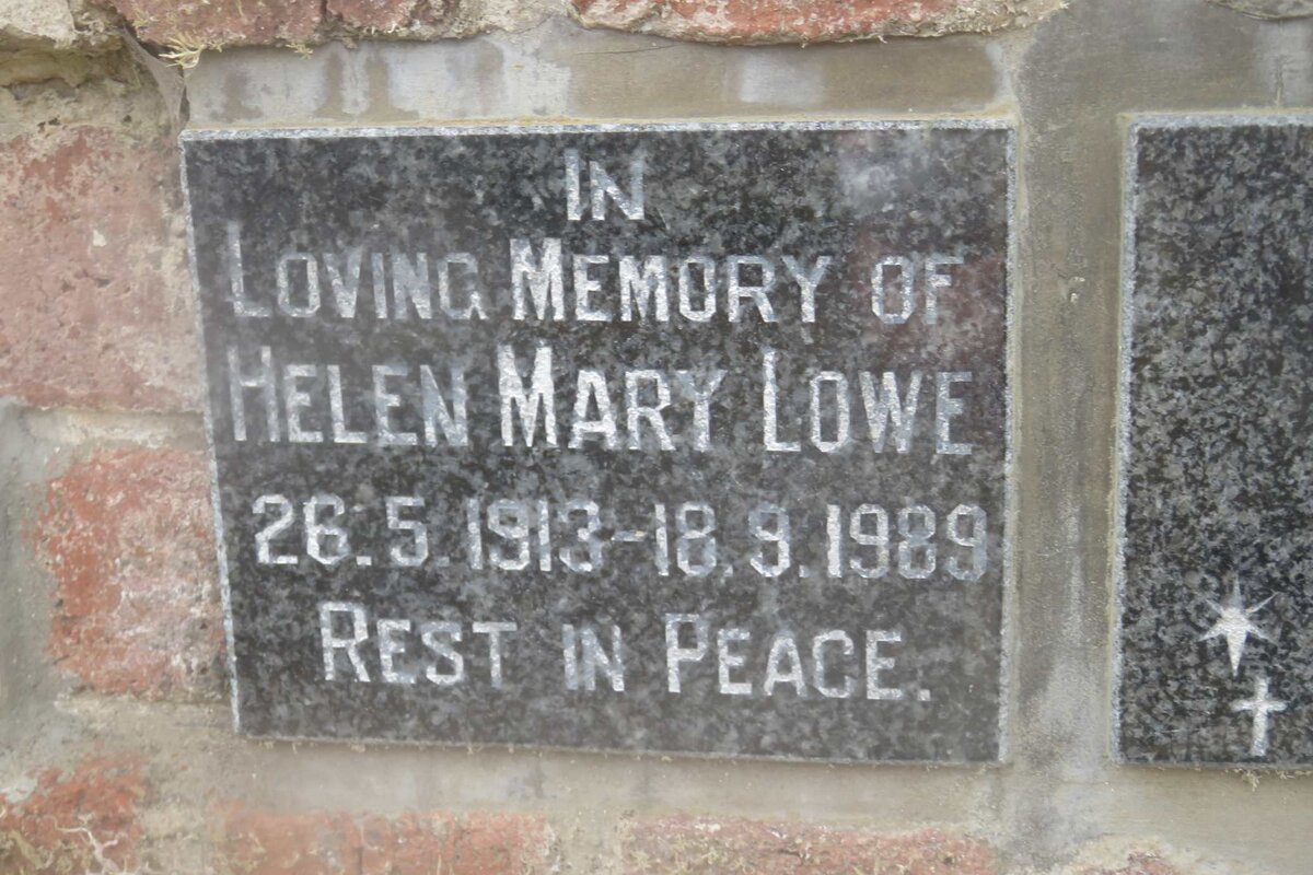 LOWE Helen Mary 1913-1989