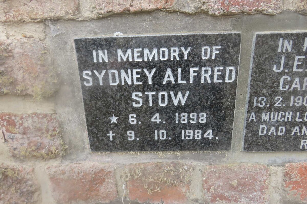 STOW Sydney Alfred 1898-1984