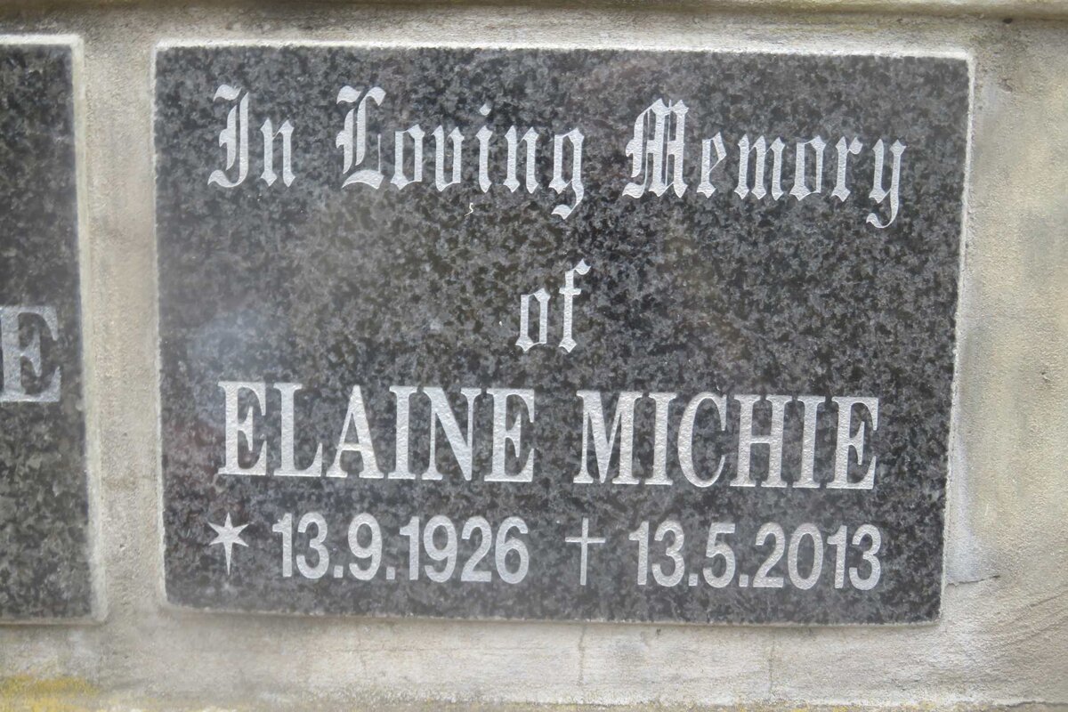 MICHIE Elaine 1926-2013
