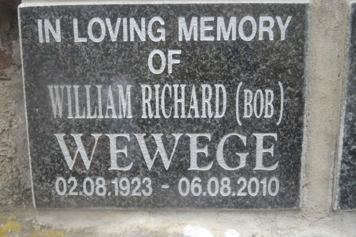 WEWEGE William Richard 1923-2010