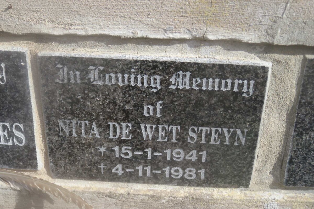 STEYN Nita de Wet 1941-1981