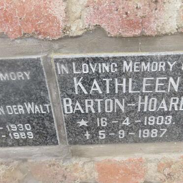 HOARE Kathleen, BARTON 1903-1987
