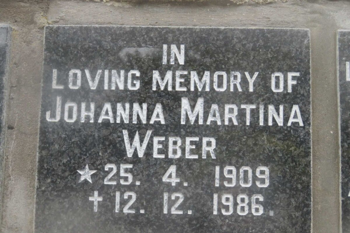 WEBER Johanna Martina 1909-1986