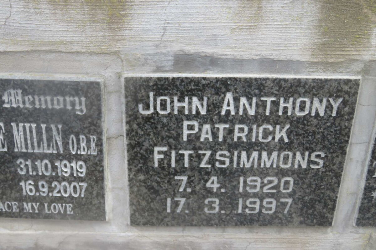 FITZSIMMONS John Anthony Patrick 1920-1997