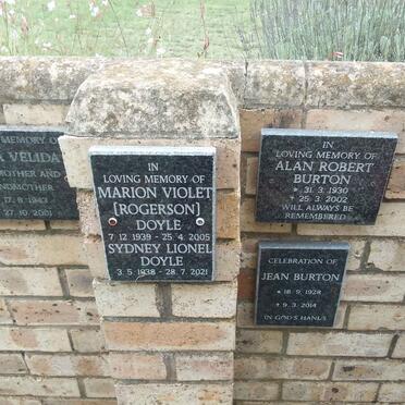 DOYLE Sydney Lionel 1938-2021 &amp; Marion Violet ROGERSON 1939-2005