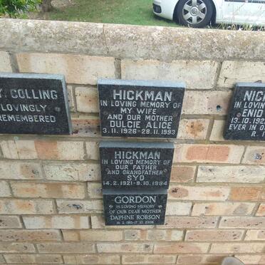COLLING Kay :: HICKMAN Syd 1921-1994 :: HICKMAN Dulcie Alice 1926-1993