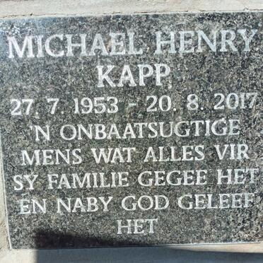 KAPP Michael Henry 1953-2017