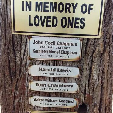 CHAPMAN John Cecil 1922-2007 &amp; Kathleen Muriel 1921-2015 :: LEWIS Harold 1926-2014 :: CHAMBERS Tom 1931-2015