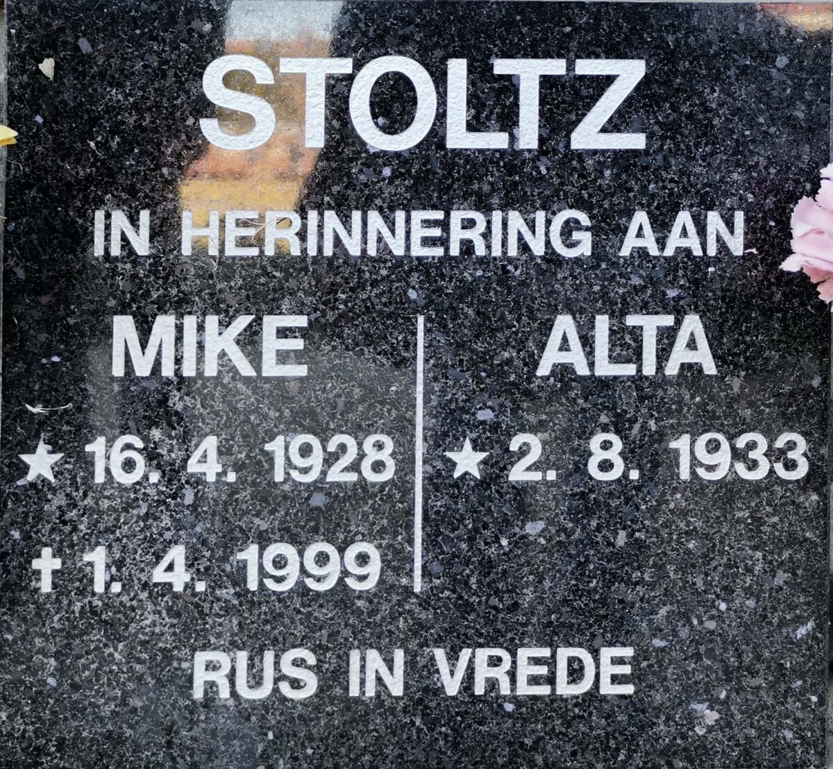 STOLTZ Mike 1928-1999 &amp; Alta 1933-
