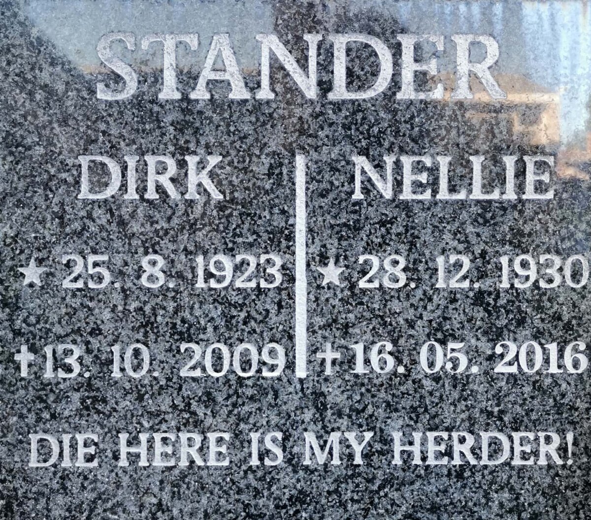 STANDER Dirk 1923-2009 &amp; Nellie 1930-2016
