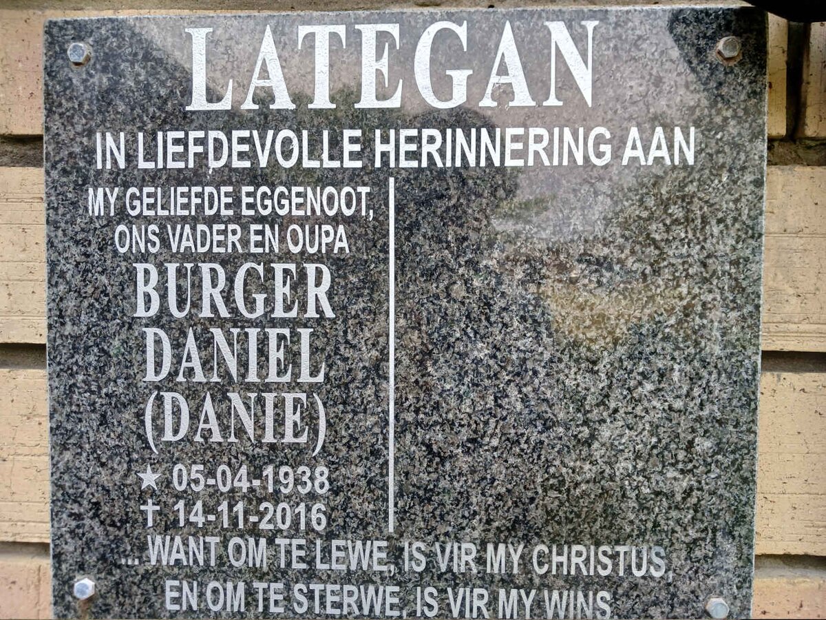 LATEGAN Burger Daniel 1938-2016