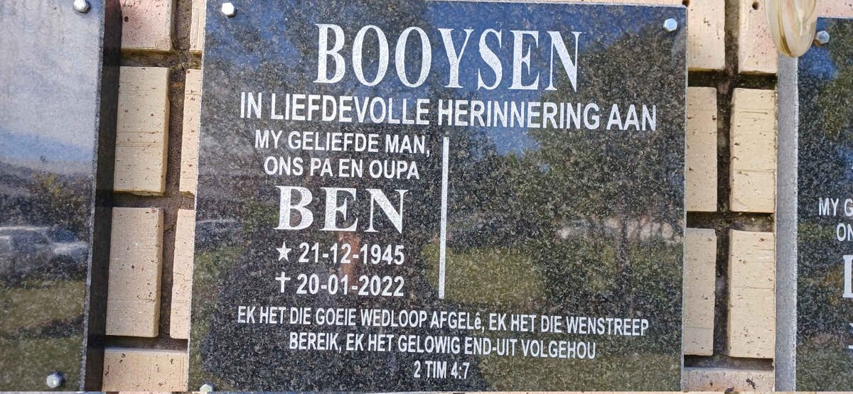 BOOYSEN Ben 1945-2022