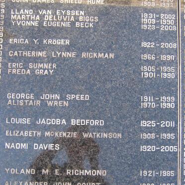15. Memorial Plaque with list of names