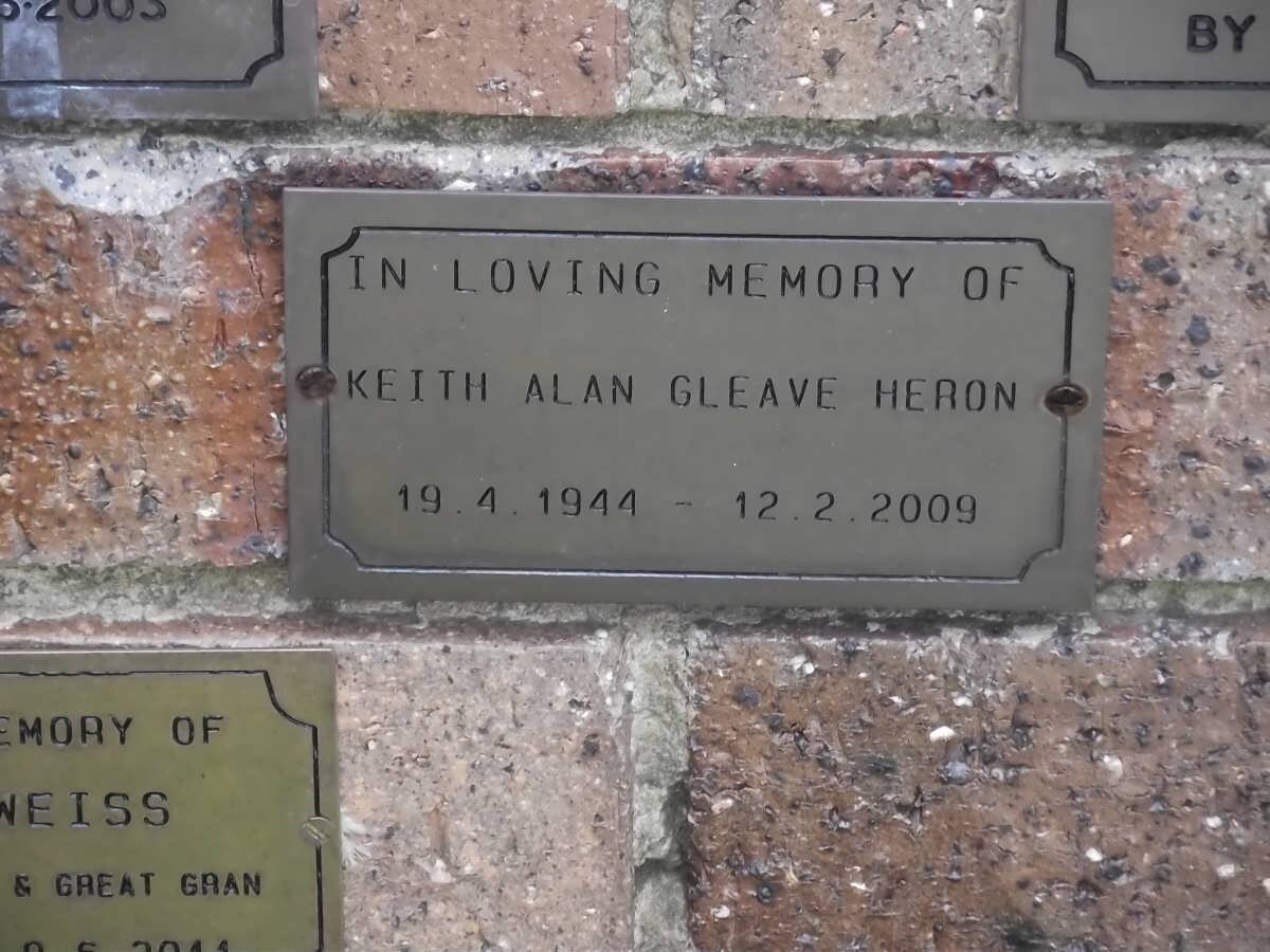 HERON Keith Allan Gleave 1944-2009