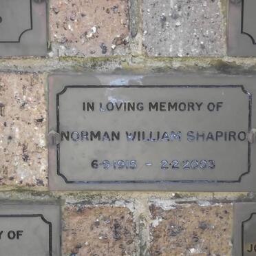 SHAPIRO Norman William 1915-2003