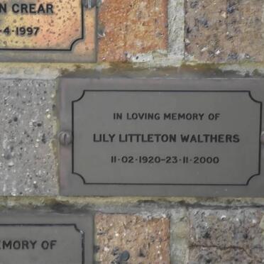 WALTHERS Lily Littleton 1920-2000