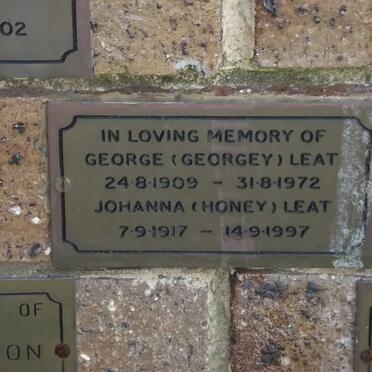 LEAT George  1909-1972 &amp; Johanna 1917-1997