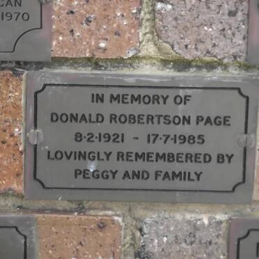 PAGE Donald Robertson 1921-1985