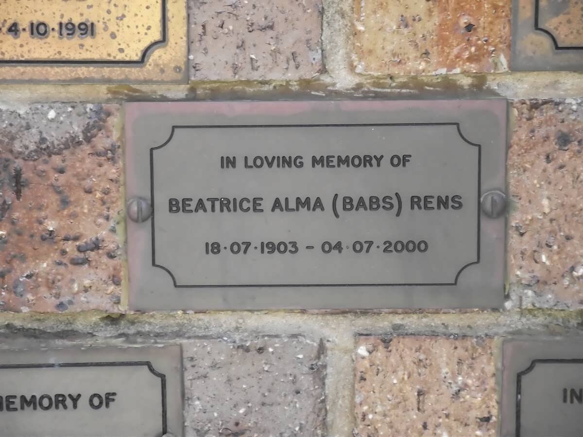 RENS Beatrice Alma 1903-2000