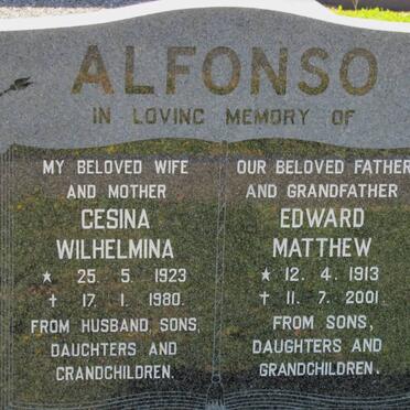 ALFONSO Edward Matthew 1913-2001 &amp; Gesina Wilhelmina 1923-1980