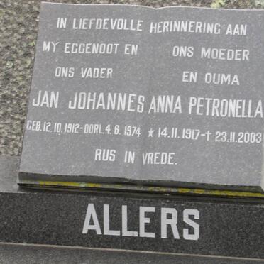 ALLERS Jan Johannes 1912-1974 &amp; Anna Petronella 1917-2003