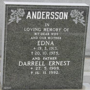 ANDERSSON Darrell Ernest 1909-1992 &amp; Edna 1913-1975