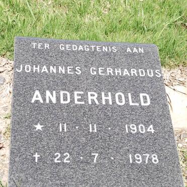 ANDERHOLD Johannes Gerhardus 1904-1978