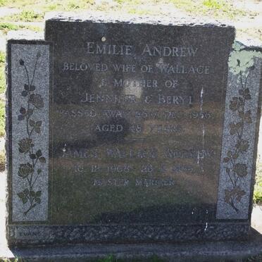 ANDREW James Wallace 1908-1966 &amp; Emilie -1956