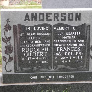 ANDERSON Rudolph Gilbert 1909-1983 &amp; Frances DOLLER 1912-1992
