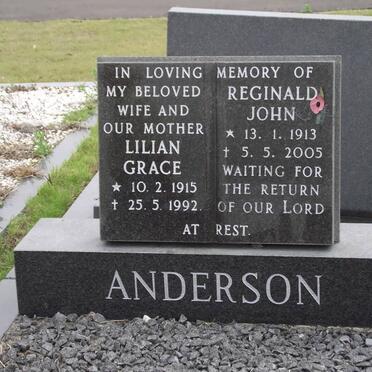 ANDERSON Reginald John 1913-2005 &amp; Lilian Grace 1915-1992