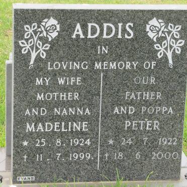 ADDIS Peter 1922-2000 &amp; Madeline 1924-1999