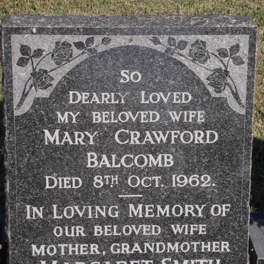 BALCOMB Mary Crawford -1962 :: SMITH Margaret -2001
