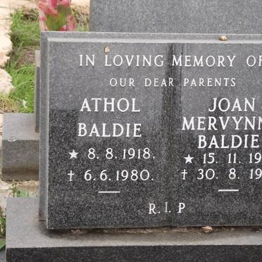 BALDIE Athol 1918-1980 &amp; Joan Mervynne 1916-1981