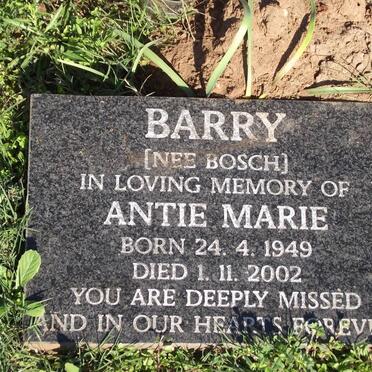 BARRY Antie Marie nee BOSCH 1949-2002