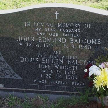 BALCOMB John Edmund 1913-1980 &amp; Doris Eileen WRIGHT 1910-1983