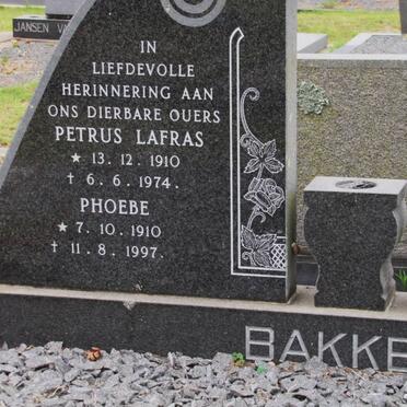 BAKKES Petrus Lafras 1910-1974 &amp; Phoebe 1910-1997
