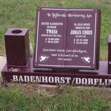 BADENHORST Twané 2000-2001 :: DORFLING Johan Chris 1969-2005
