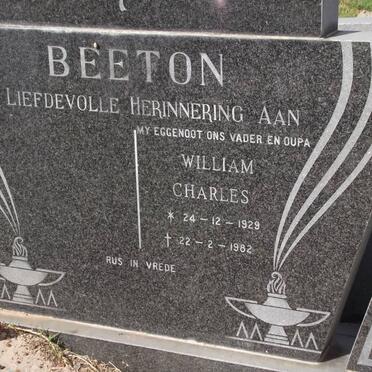 BEETON William Charles 1929-1982