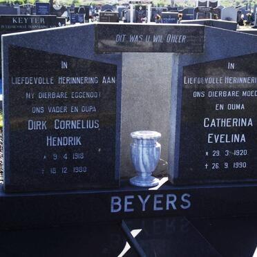 BEYERS Dirk Cornelius Hendrik 1918-1980 &amp; Catherina Evelina 1920-1990