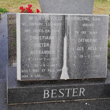 BESTER Christiaan Pieter Alexander 1915-1987 &amp; Catherine nee NELL 1918-