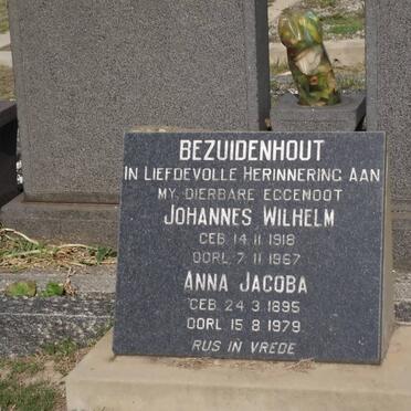 BEZUIDENHOUT Johannes Wilhelm 1918-1967 &amp; Anna Jacoba 1895-1979