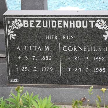 BEZUIDENHOUT Cornelius J. 1892-1985 &amp; Aletta M. 1886-1979