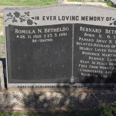 BETHELDO Bernard 1908-1967 &amp; Romola N. 1910-1991