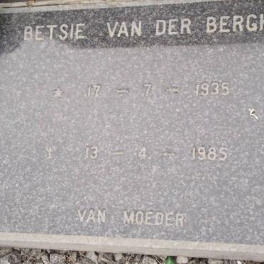 BERGH E.J., van der 1935-1985