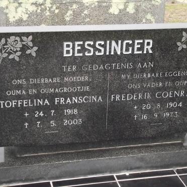 BESSINGER Frederik Coenraad 1904-1973 &amp; Stoffelina Francina 1918-2003