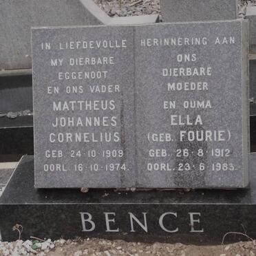 BENCE Mattheus Johannes Cornelius 1909-1974 &amp; Ella FOURIE 1912-1983