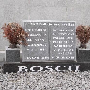 BOSCH Beltzasar 1931- &amp; Petronella Sarolina 1933-2005