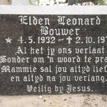 BOUWER Elden Leonard 1932-1976