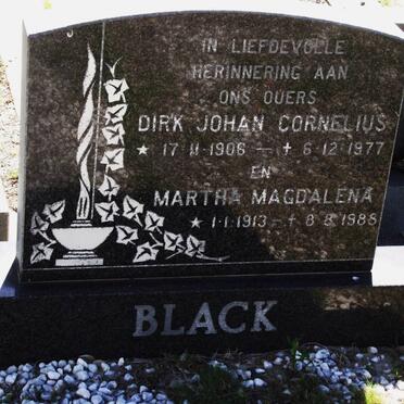 BLACK Dirk Johan Cornelius 1906-1977 &amp; Martha Magdalena 1913-1988